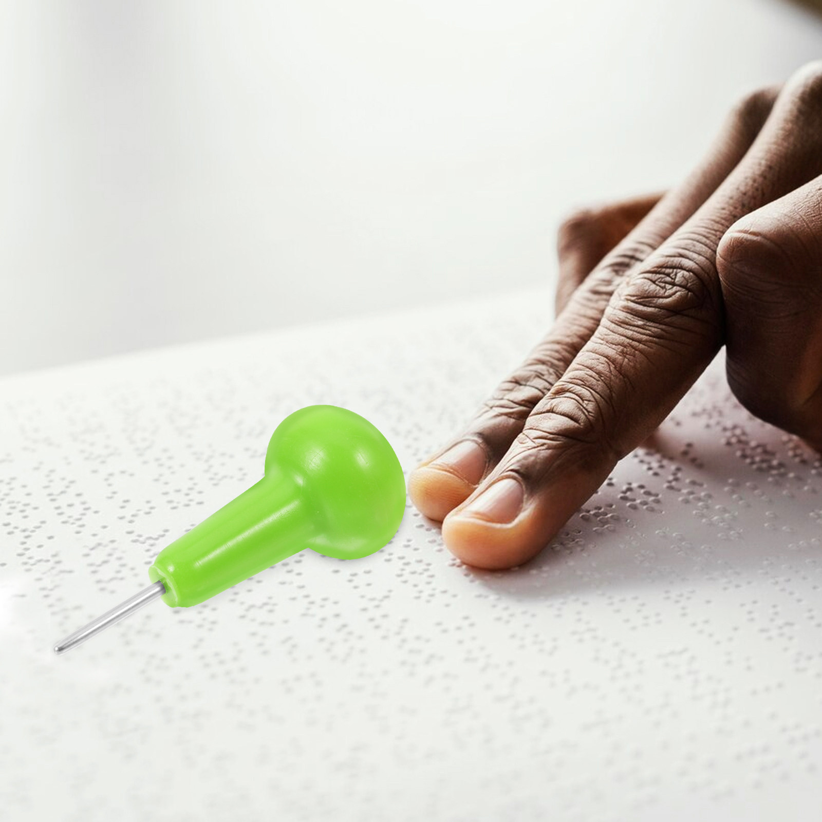 Writing Tools - Schrijfpennen voor blinde leerlingen, groene, draagbare