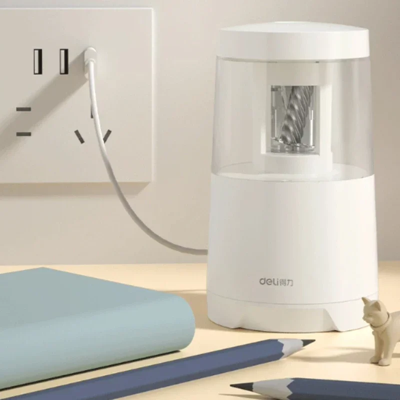 Electric Pencil Sharpener Usb - Deli elektrische puntenslijper, dubbele voeding, werkt