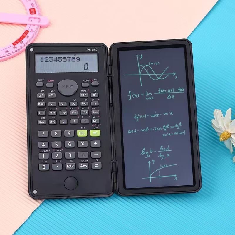 Scientific Calculator For Secondary School - Wetenschappelijke rekenmachine met opvouwbaar LCD-schrijftablet en