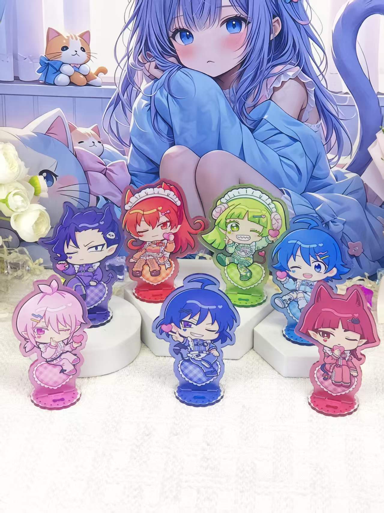 Desk Accessories - Iruma-kun Chibi Maid-stijl acrylstandaardset, schattige animefiguren