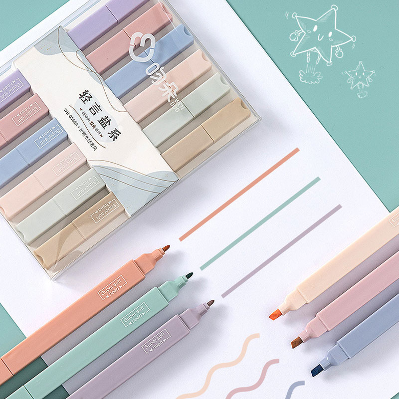 6-delige dubbelzijdige markeer - Pastel Highlighter Set Double Ended recensie en prijs